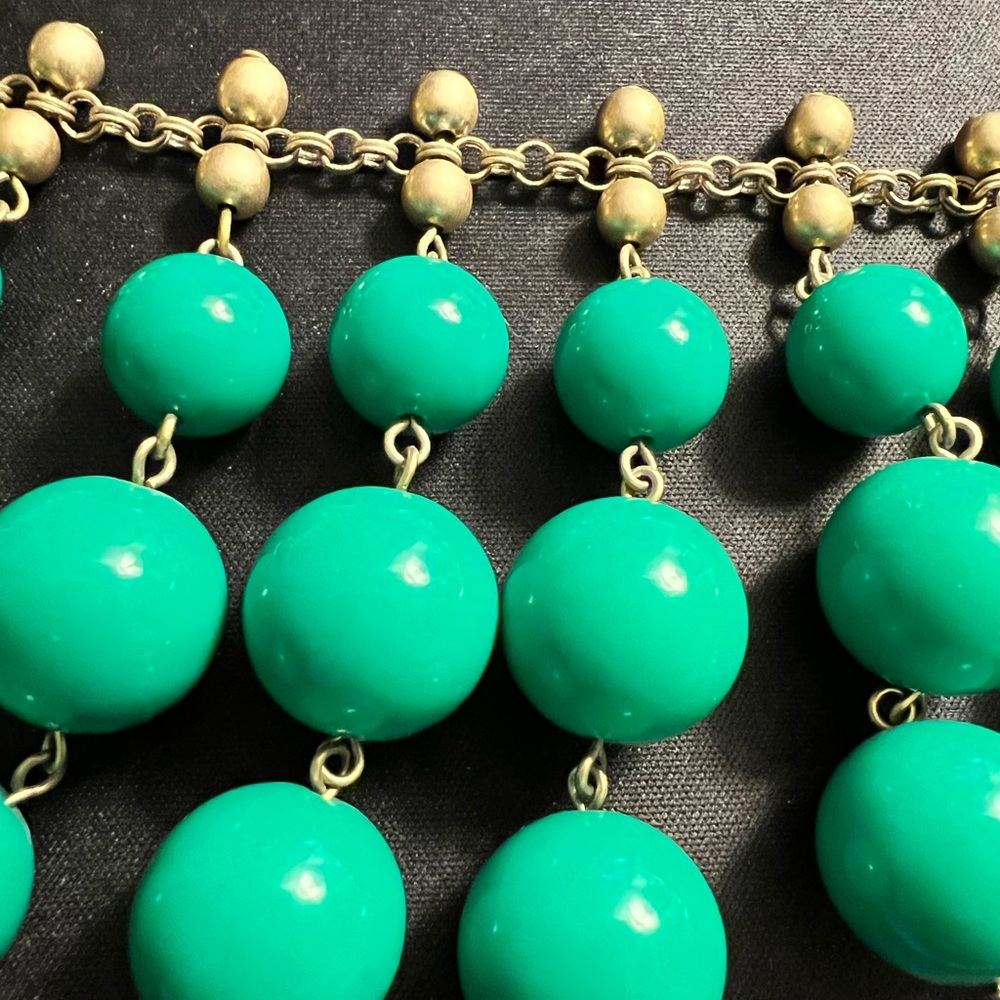 Stella & Dot Gold and Teal Statement Necklace - Picture 3 of 5